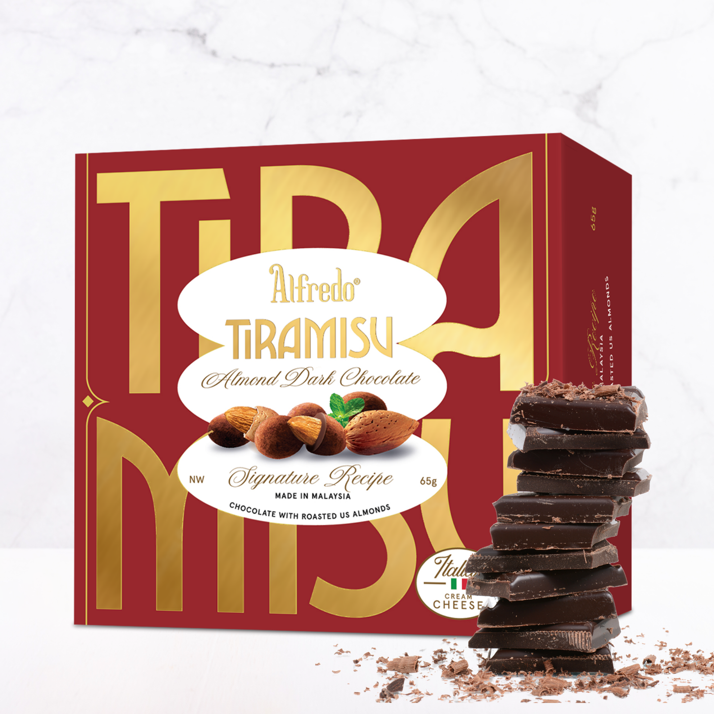 Alfredo tiramisu cheese almond dark chocolate 65G