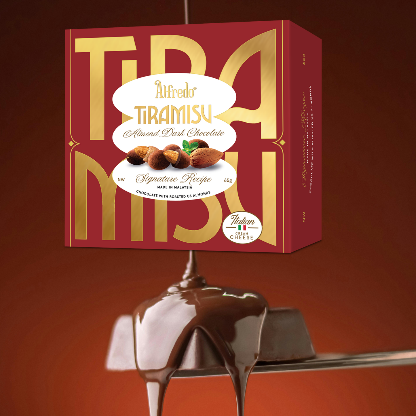 Alfredo tiramisu cheese almond dark chocolate 65G