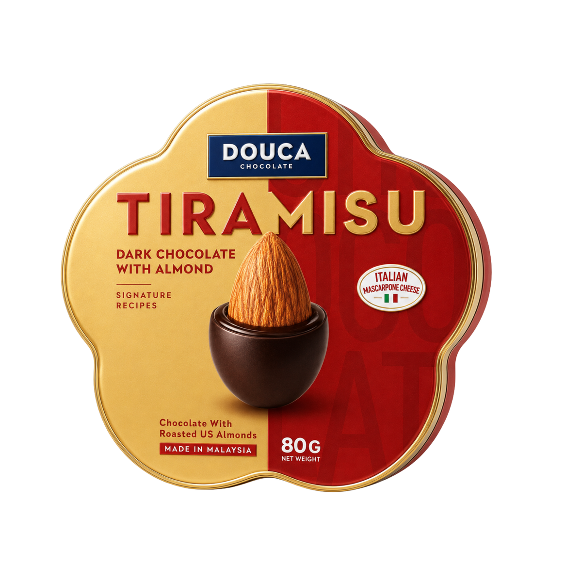 Sô-cô-la đen hạnh nhân tiramisu Douca 70g