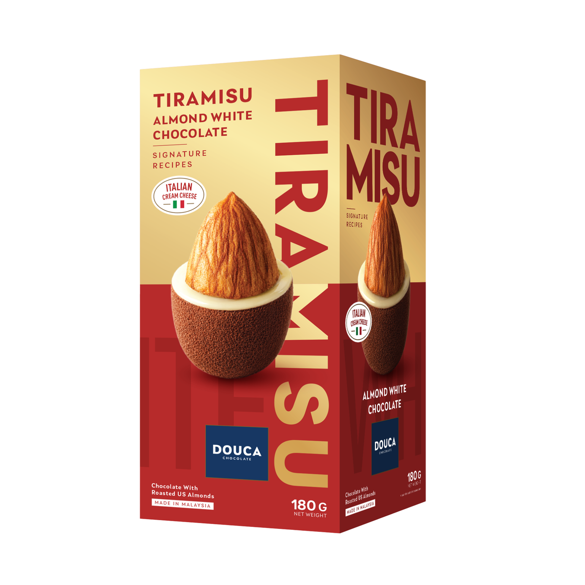 Sô-cô-la trắng hạnh nhân tiramisu cheese Douca 180g
