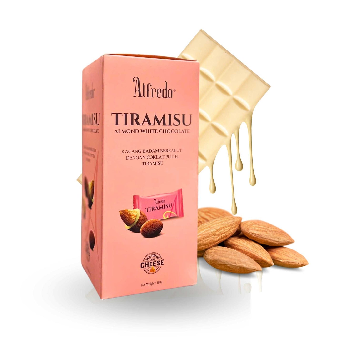 White chocolate almond Alfredo tiramisu cheese 180G