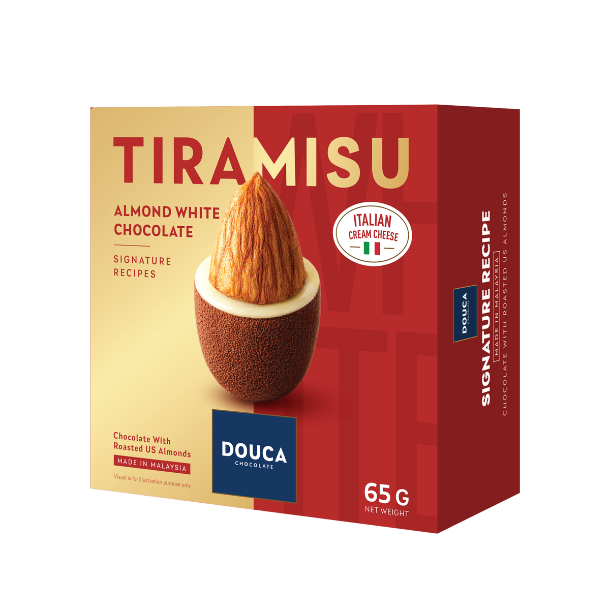 Sô-cô-la trắng hạnh nhân tiramisu cheese Douca