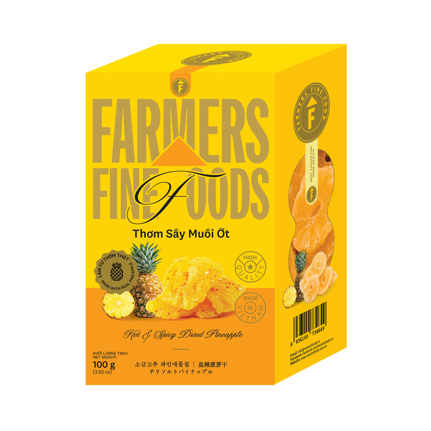 Thơm sấy muối ớt Farmers Fine Foods 100 g (Hộp giấy)