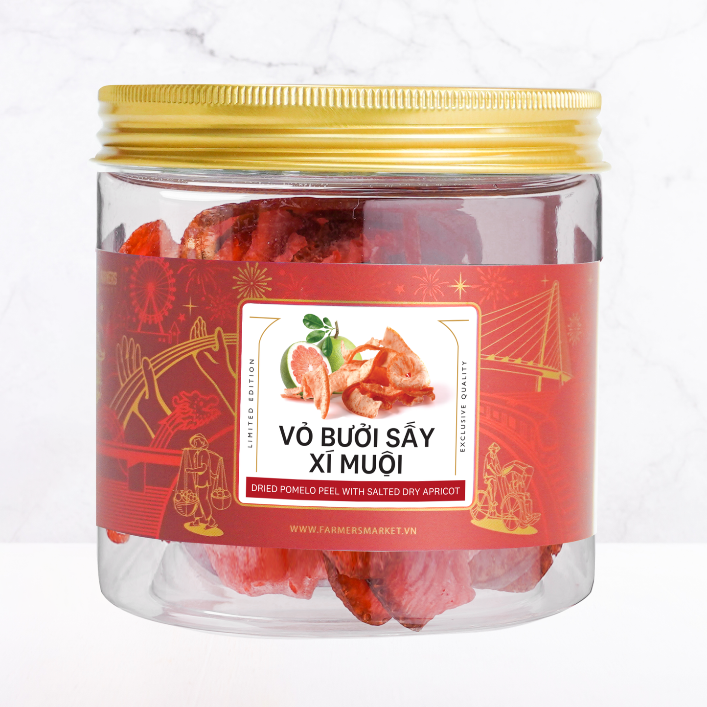 Vỏ bưởi sấy xí muội Farmers Fine Foods 70 g ( Hủ nhựa )
