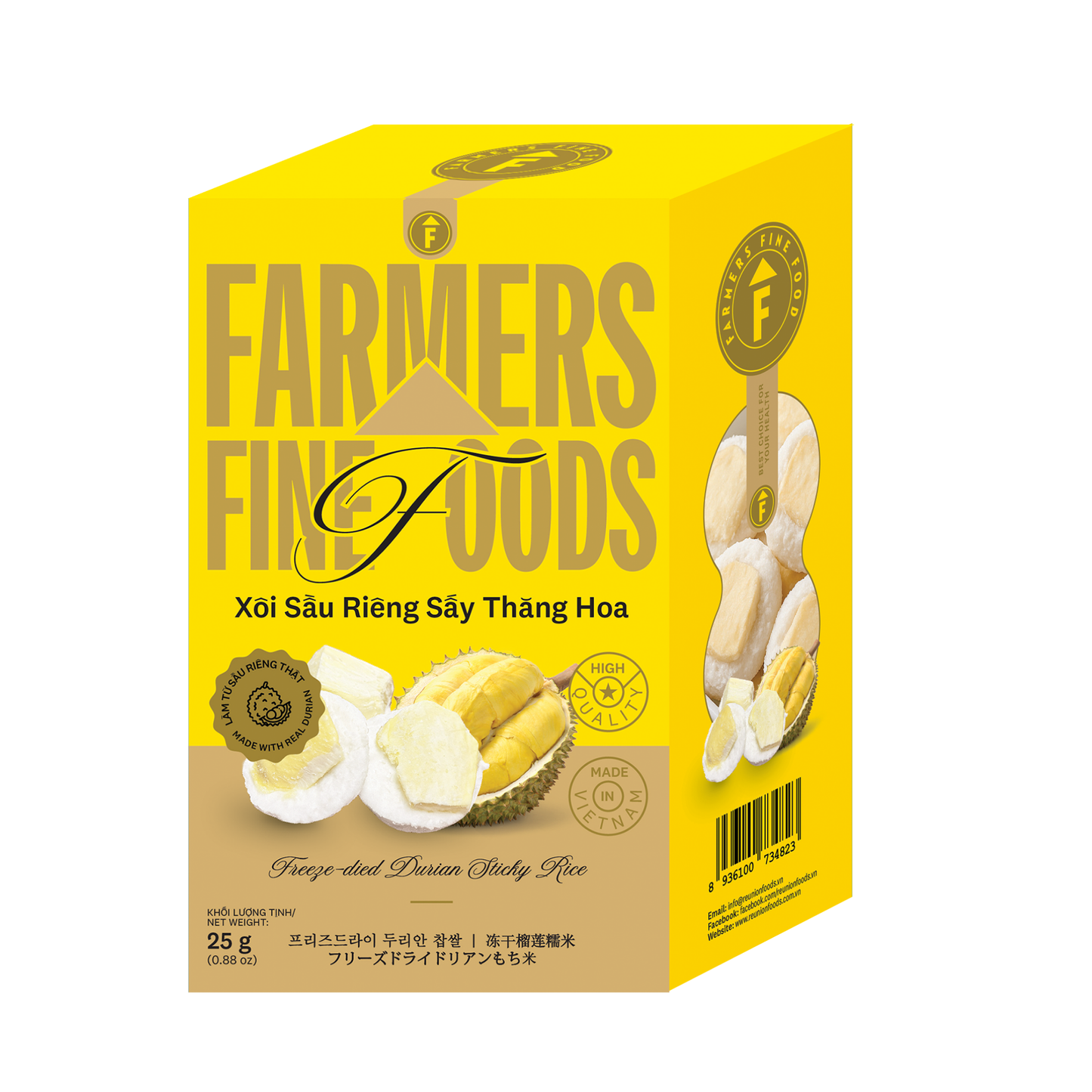 Xôi sầu riêng sấy thăng hoa Farmers Fine Foods 25 g (Hộp giấy)