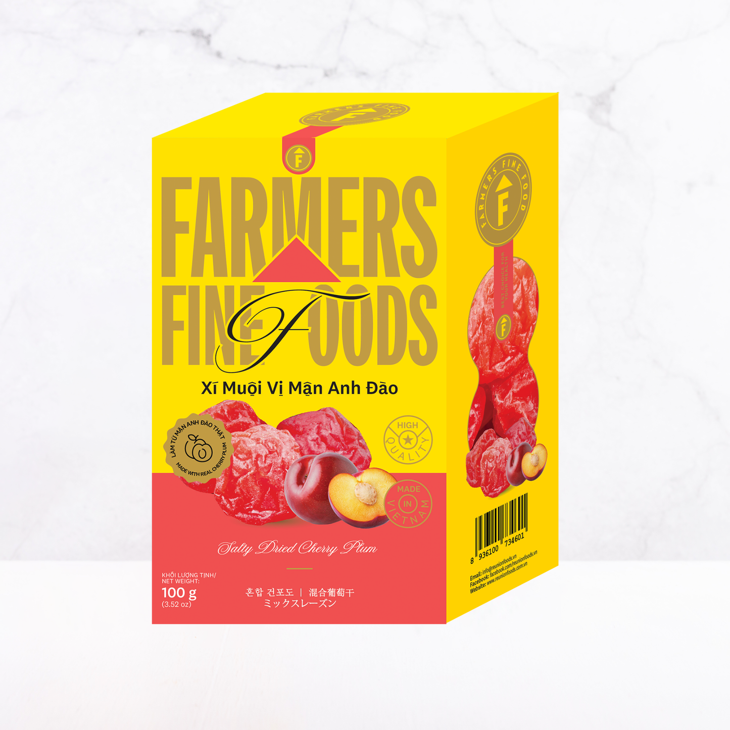 Xí muội vị mận anh đào Farmers Fine Foods 96 g (Hộp giấy)